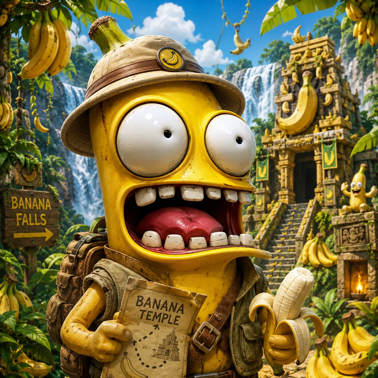 Banana Jack exploring the Banana Temple